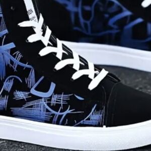 Urban Black and Blue High-Top Sneakers